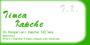 timea kapche business card